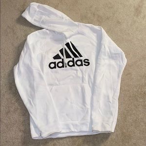 Adidas White Logo Hoodie